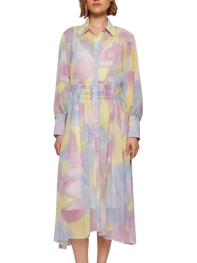 Boss Dames/Dames Midi Overhemd Jurk (Veelkleurig) Groen