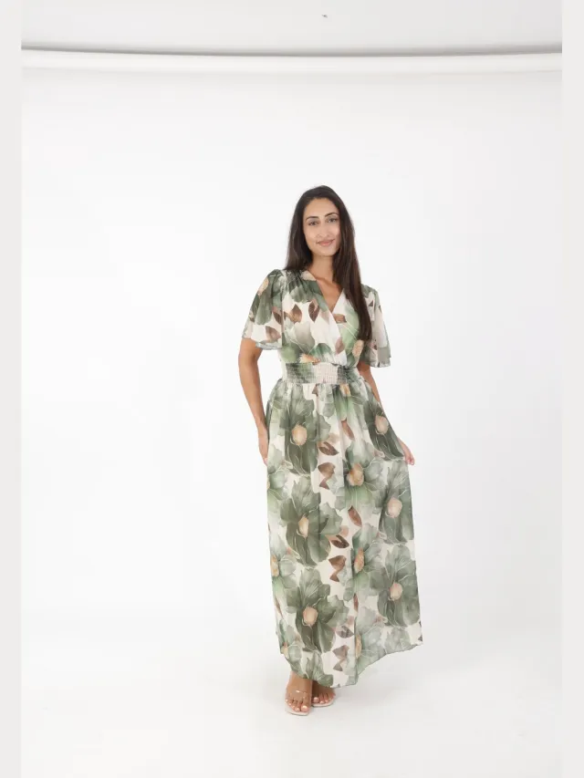 Elara Maxikleid Khaki Hamburg