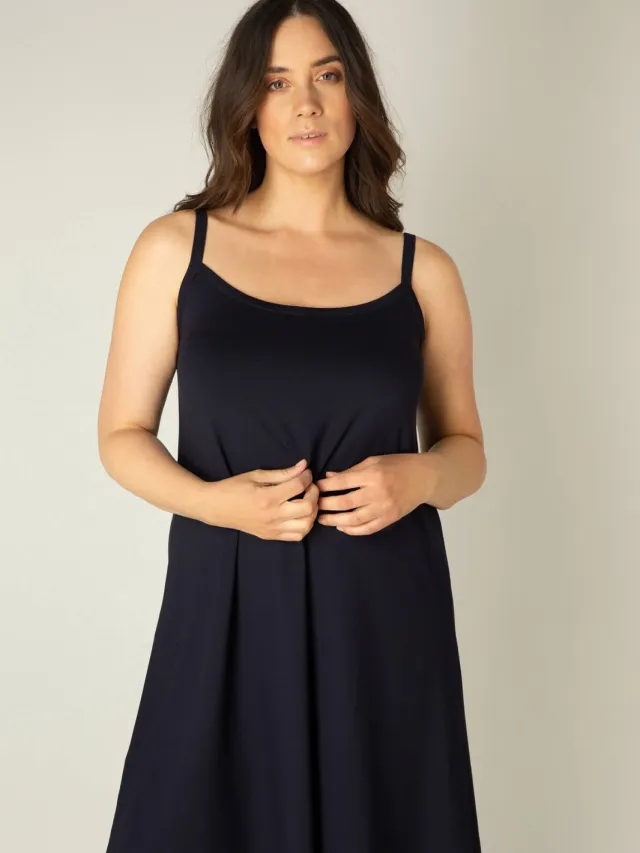 Base Level Curvy A-lijn jurk Alissa donkerblauw