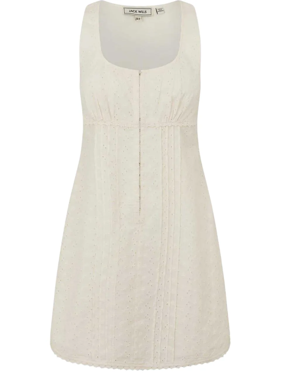 Jack Wills Zomerminijurk voor dames met geborduurde en gehaakte details (Vintage Wit), foto 2