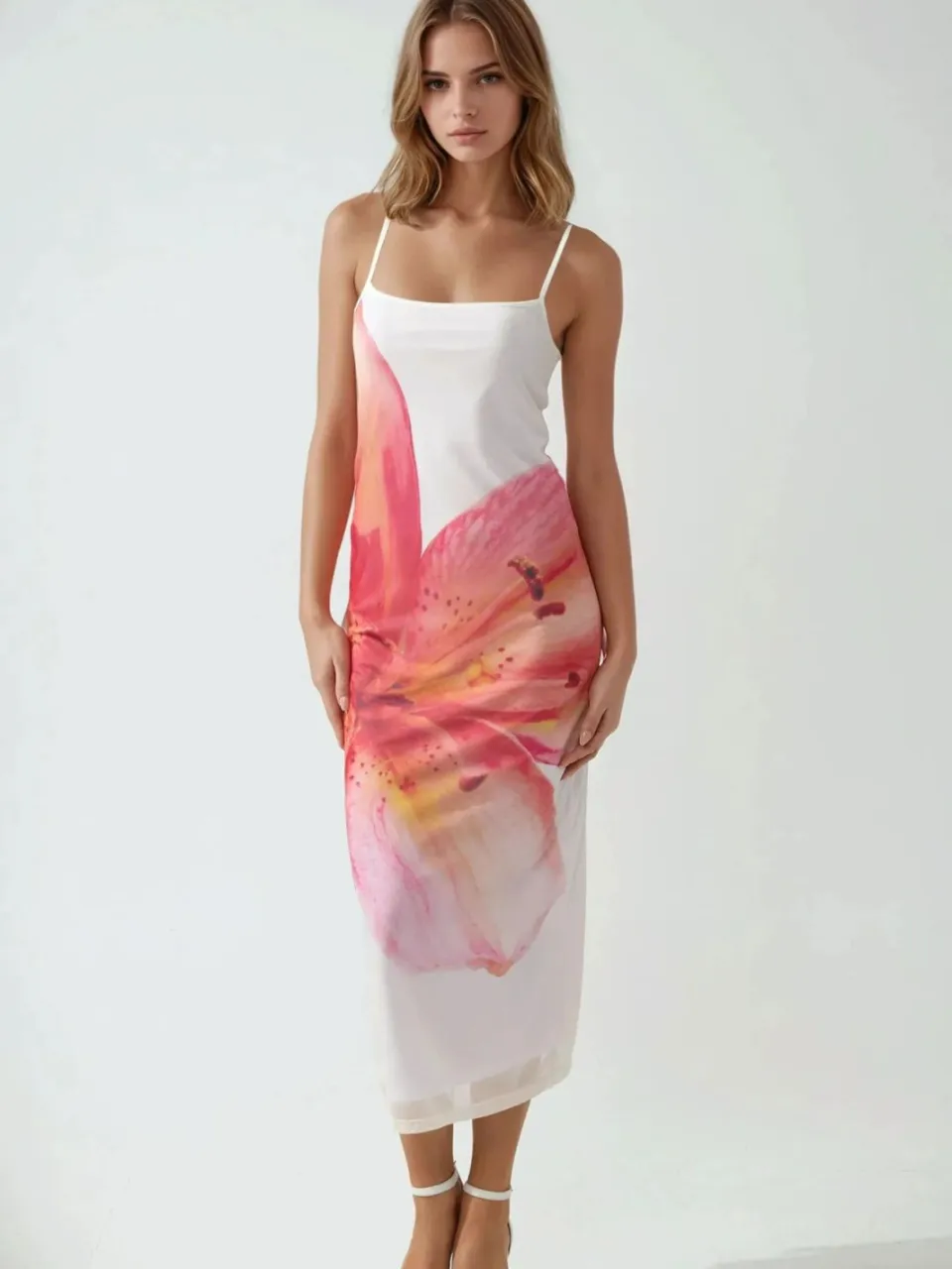 Hiccup Vierkante Kraag Bodycon Jurk met Bloemenprint veelkleurig, foto 2