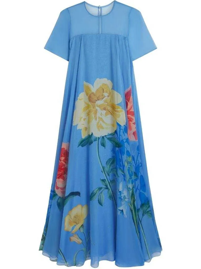 Ted Baker Marie maxi-jurk voor dames met korte mouwen (middeng blauw), foto 2