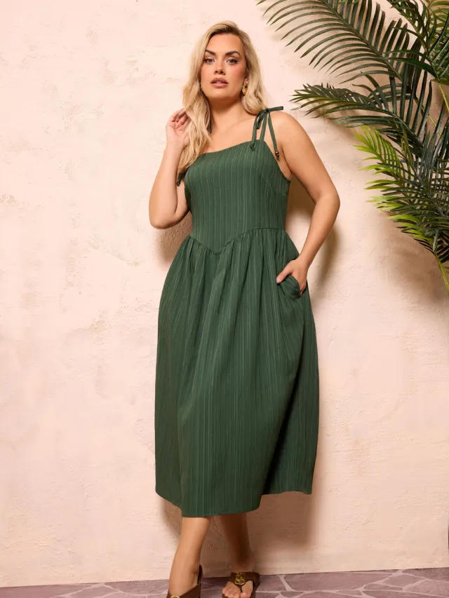 Yours Groene Jurk Met Bandjes, foto 2