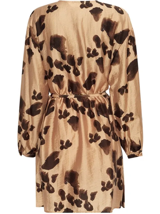 MSCH Copenhagen Mschnilla Romina Short Dress Aop Dames - Jurk - Camel