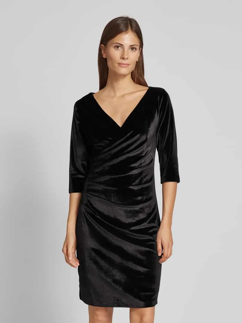 Paradi Knielange cocktailjurk in wikkellook Zwart