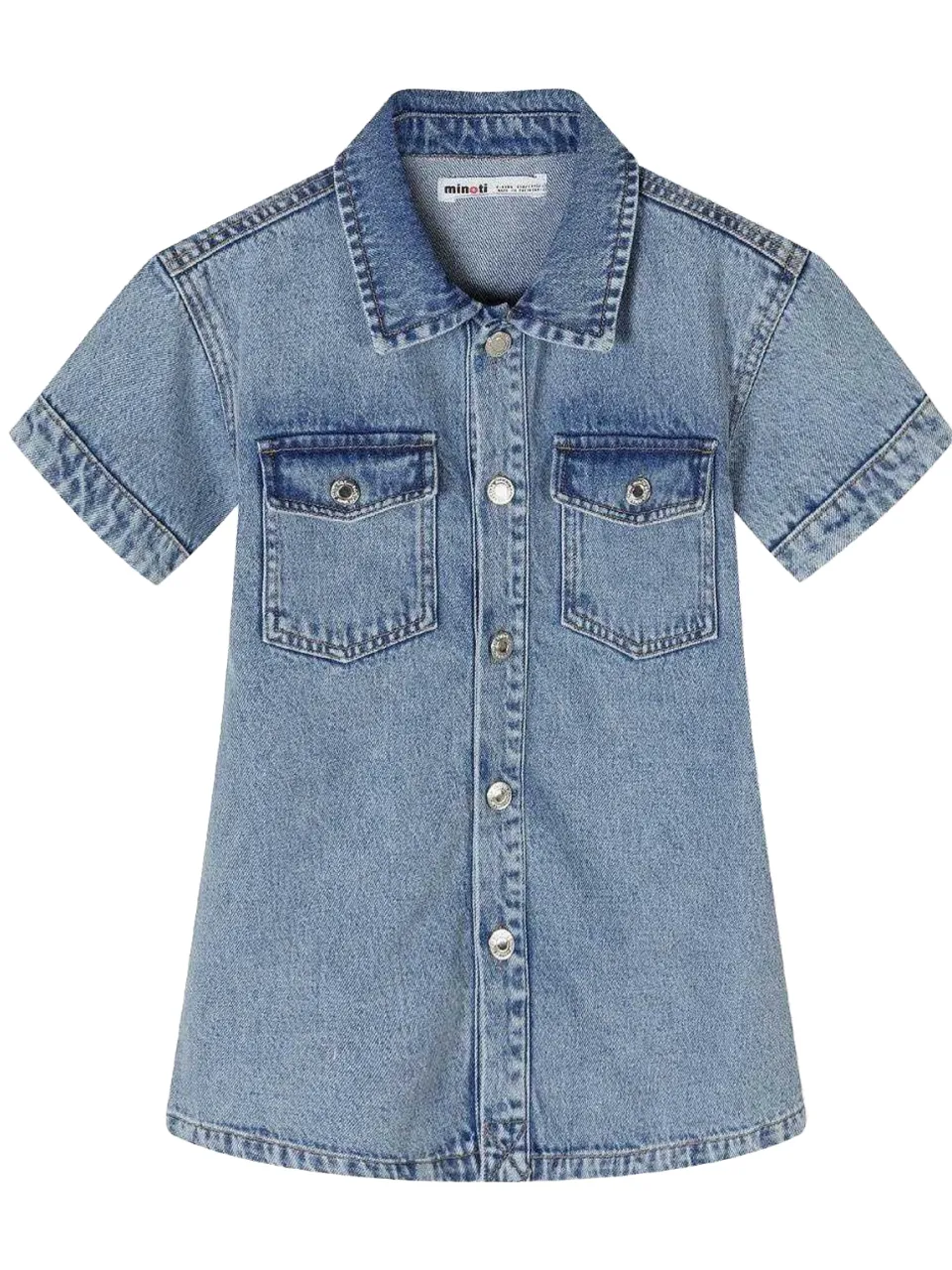 Minoti Denim jurk met korte mouwen voor meisjes (Blauw), foto 2