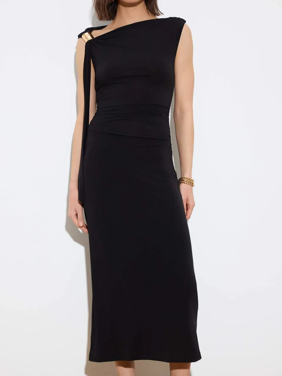 Trendyol TRENDYOLMİLLA Dames Zwart Effen Maxi Mouwloos Zakelijk Bodycon Jurken, foto 2