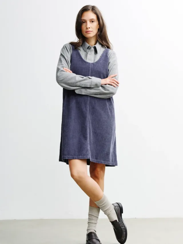 Rotholz dames vegan Overgooier Corduroy Asblauw