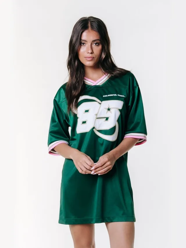 Colourful Rebel Liva Football Tee Dress SS Green