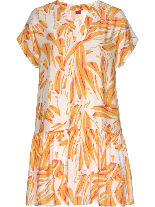 Blousejurk oranje/crème bedrukt, foto 2