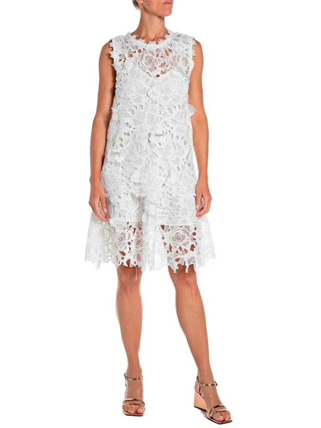 Replay W9239 .000.52886 Mouwloze Midi-jurk Wit M Vrouw Winter White