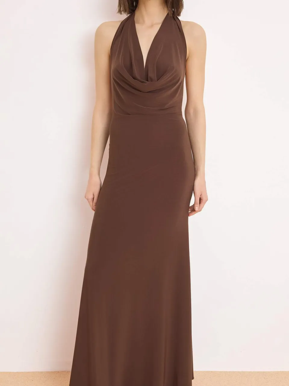 Turkishsouq Platte, mouwloze maxi-jurken voor dames, nauwsluitend voor avond- en galafeesten bruin, foto 2