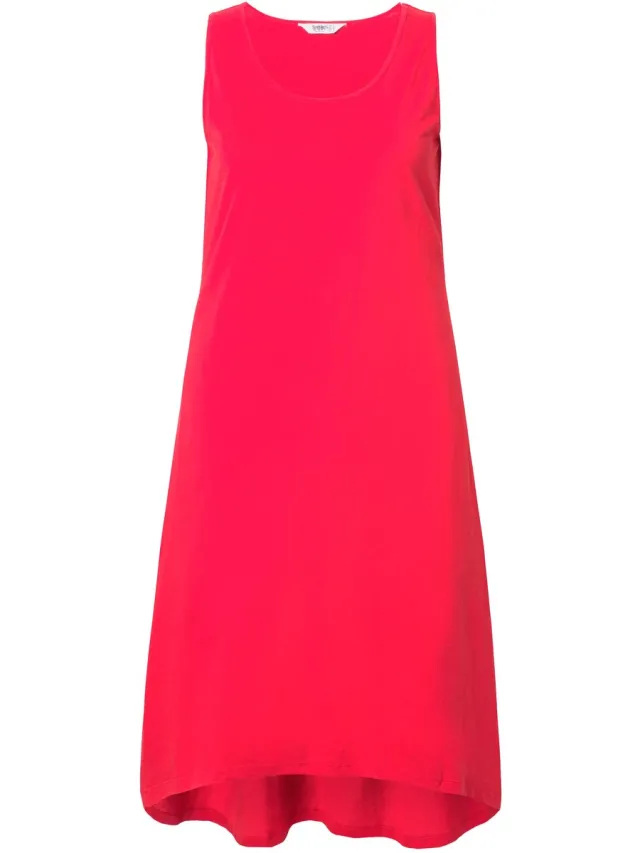 Angel of Style Dames - Midi-jurk mouwloos jersey - Neonrood