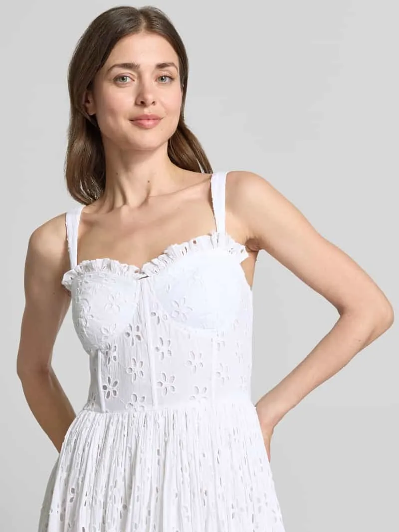 Lace & Beads midi-jurk met all-over broderie anglaise offwhite, foto 5
