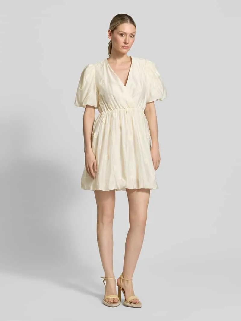 SUNCOO PARIS Minijurk met V-hals model 'CHAYA' Offwhite