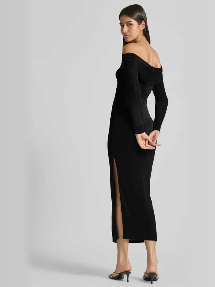 Jake*s Cocktail midi-jurk in off-shoulder-design zwart, foto 3