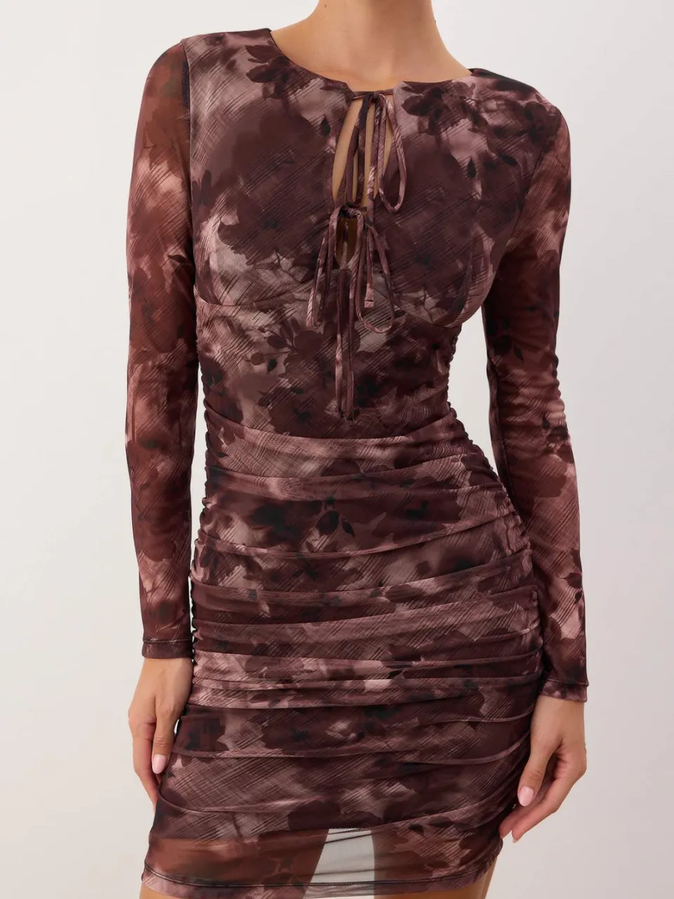 Trendyol TRENDYOLMİLLA Dames Meerkleurig Bloemen Kort / Mini Lang Stijlvol/Avond Bodycon Jurken veelkleurig, foto 2