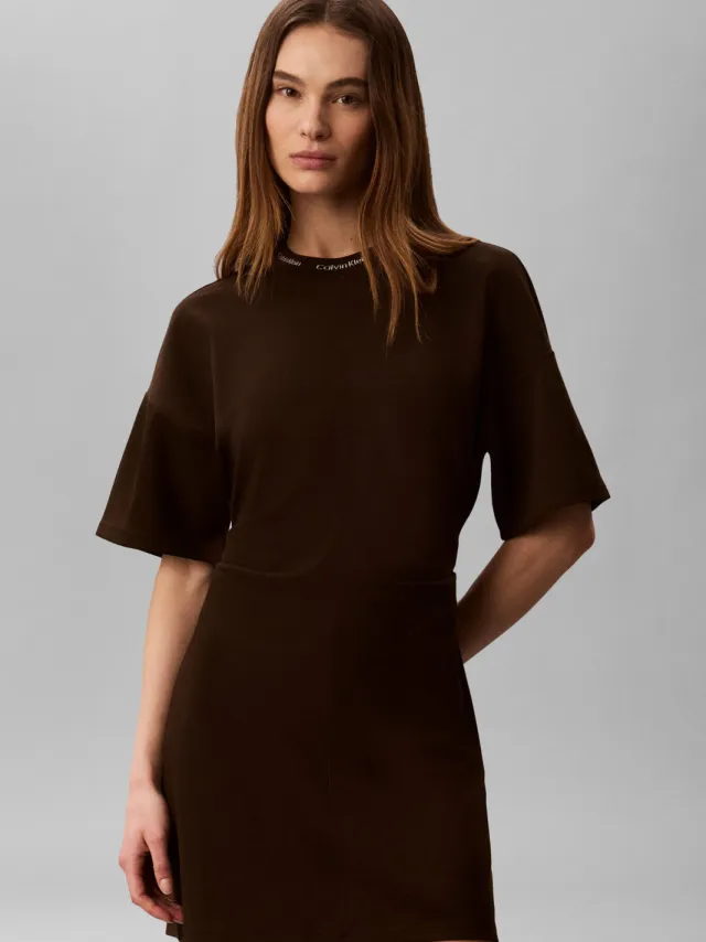 Calvin Klein JEANS mini jurk - donkerbruin