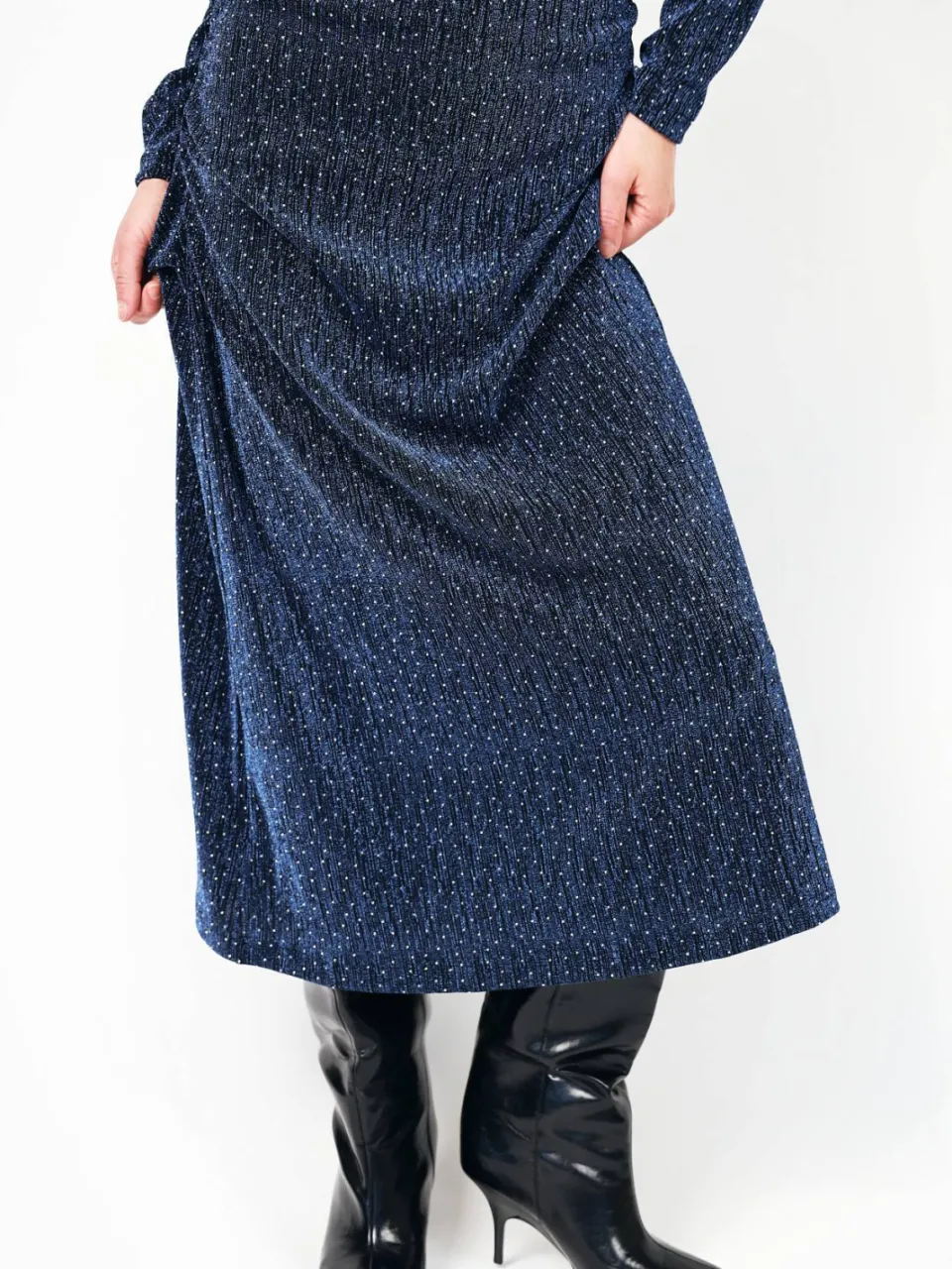 Lollys Laundry maxi jurk met stippen - donkerblauw, foto 4