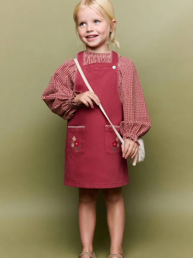 Mango Kids overgooier met borduursels rood