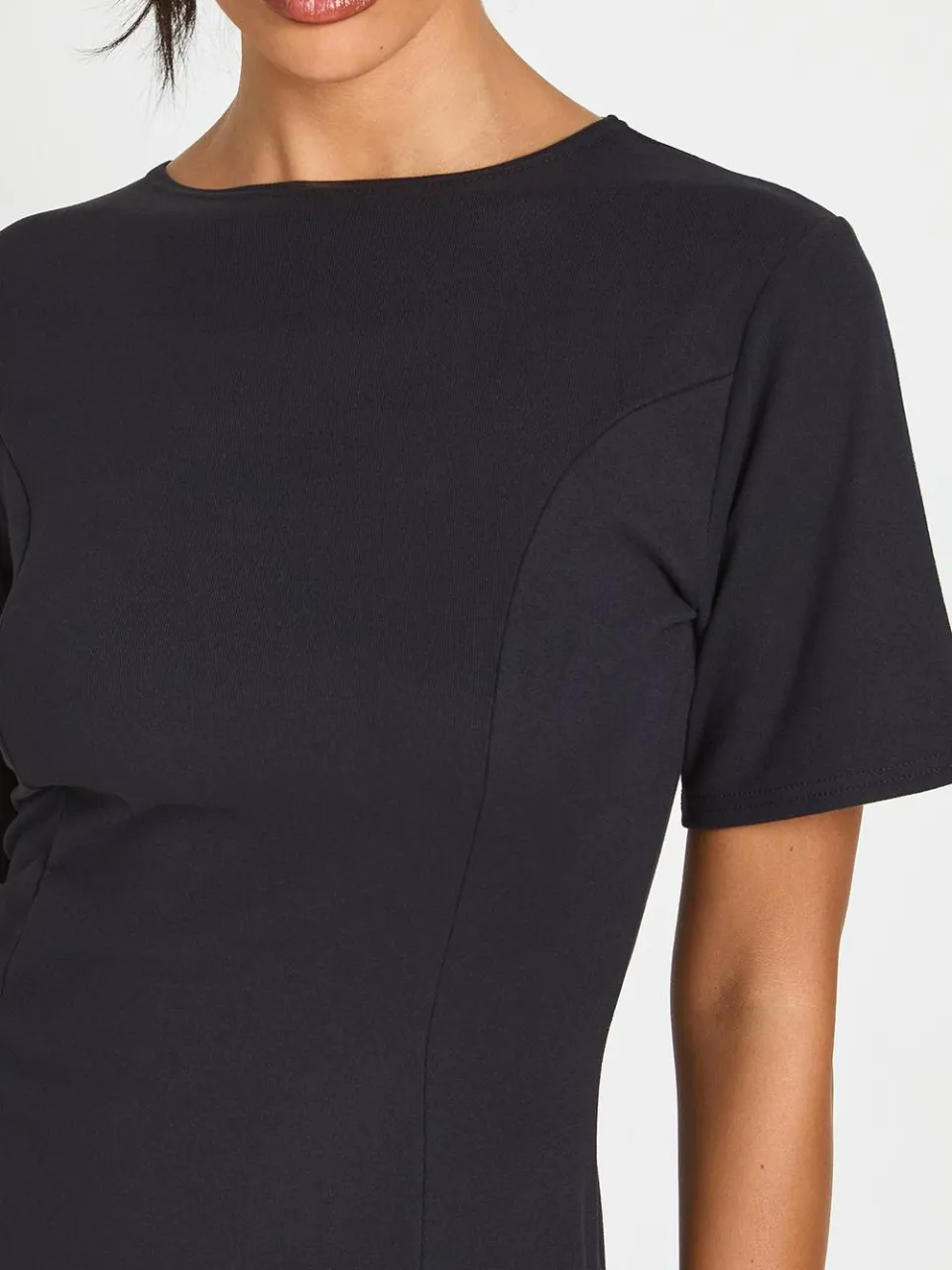 boohoo Dames Basic Superzacht Korte Mouw Skater Jurk zwart, foto 4