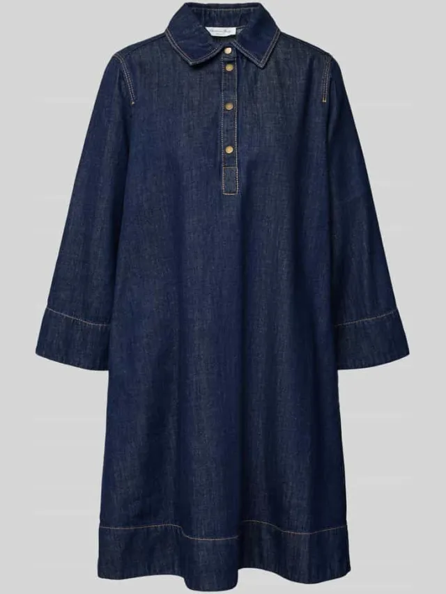Christian Berg Woman Knelange denimjurk met overhemdkraag, foto 2