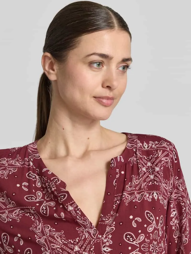 Christian Berg Woman Selection relaxed fit mini-jurk van pure viscose bordeaux, foto 4