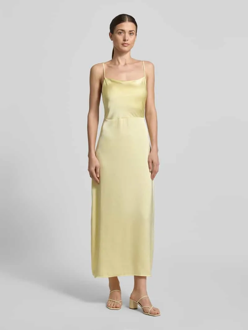Vila maxi-jurk met spaghettibandjes model 'RAVENNA' lichtgeel, foto 3