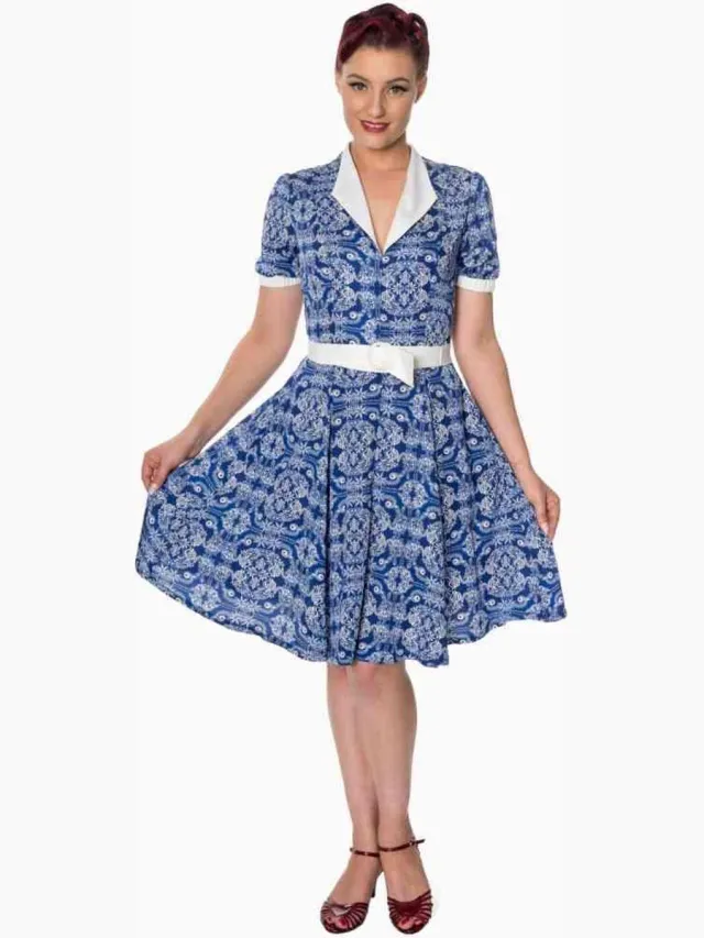 Dancing Days CELESTIAL Flare jurk - M - Blauw