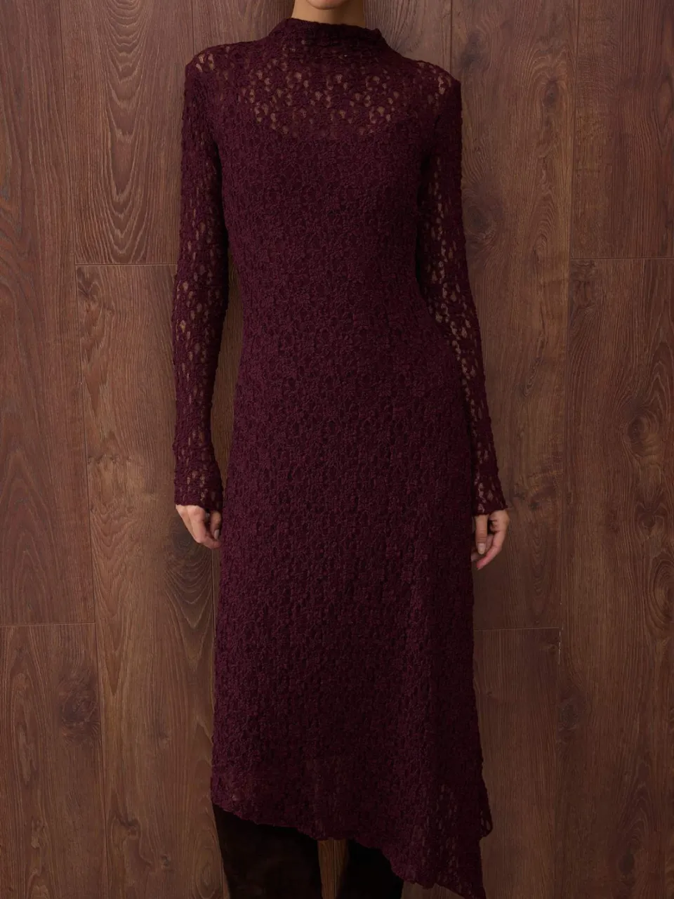 Trendyol TRENDYOLMİLLA Dames Paars Effen Maxi Lang Avond / Dagelijks Asymmetrisch Jurken, foto 2