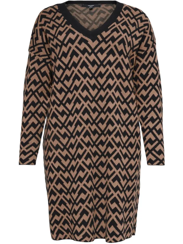 Vero Moda Curve Gebreide jurk VMCARIA Korte jurk Black 1