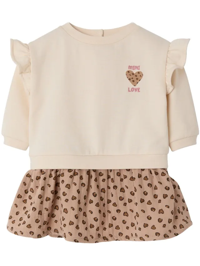 vertbaudet 2-in-1 babyjurk met lange mouwen vanille