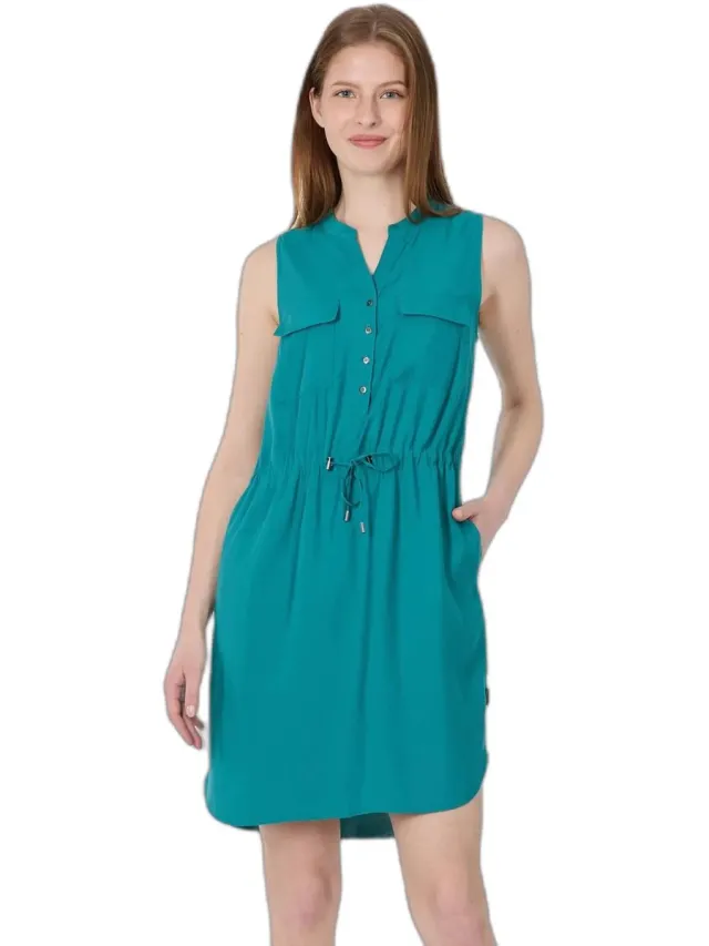 Ragwear Mouwloze damesjurk Ragwear Roissin groenblauw
