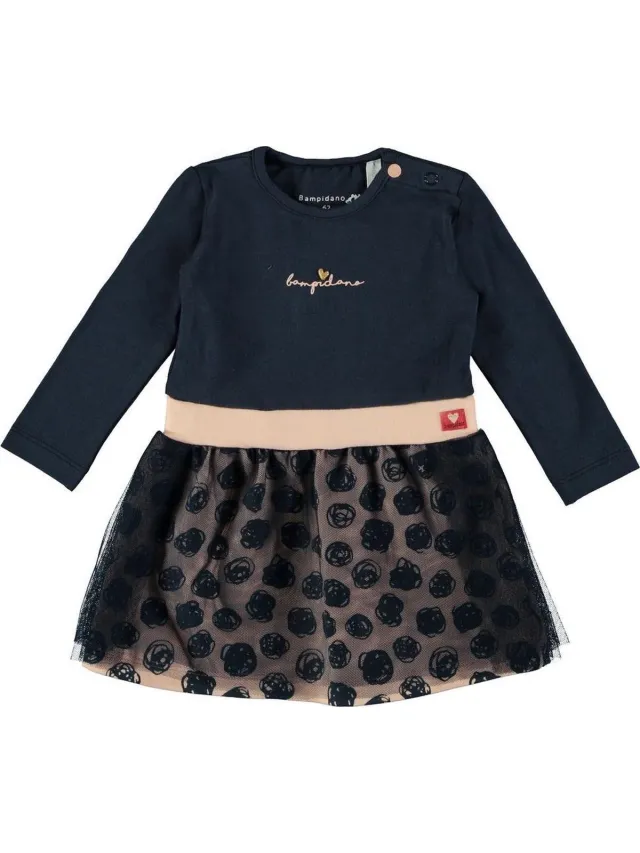 Bampidano Meisjes jurk met tulle rok - navy
