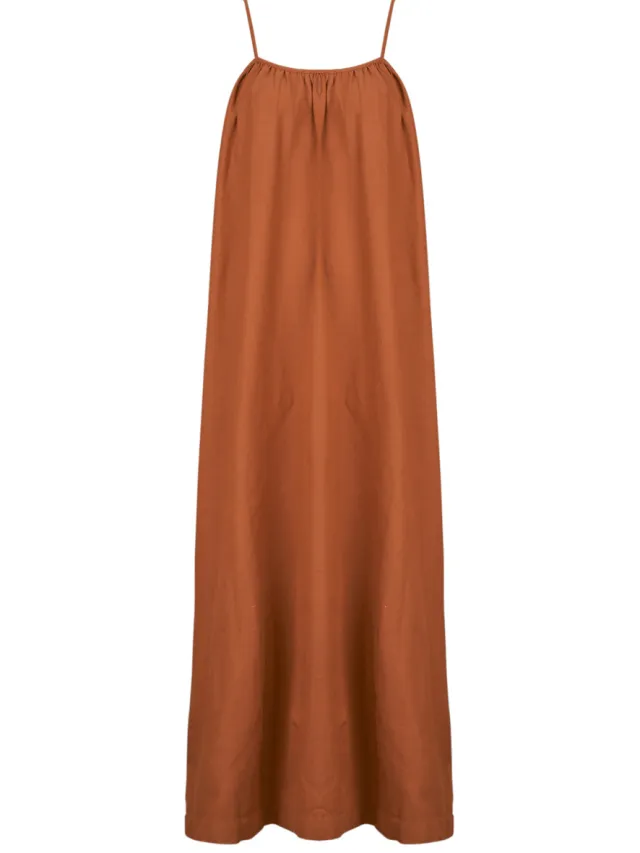 Vila Lange Jurk Vila VIPRISILLA SINGLET LONG DRESS Bruin