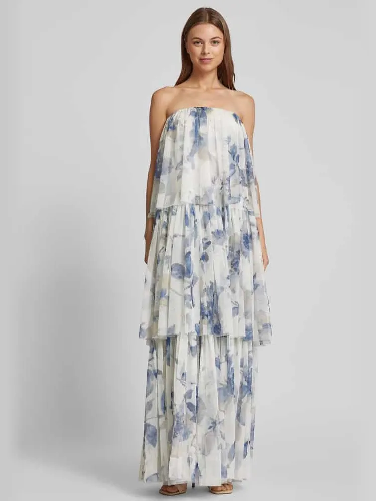 Lace & Beads Avondjurk in laagjeslook Wit