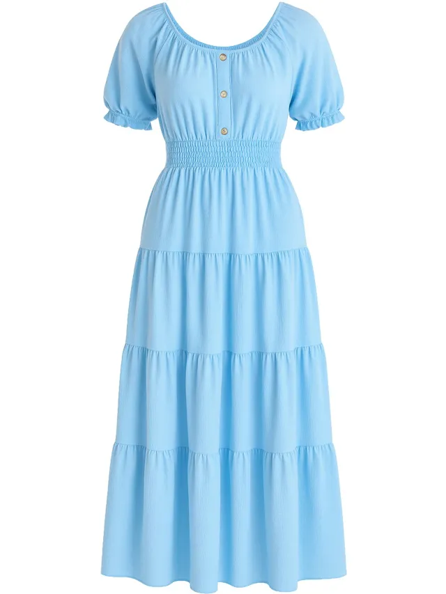 Elara Maxikleid Hellblau