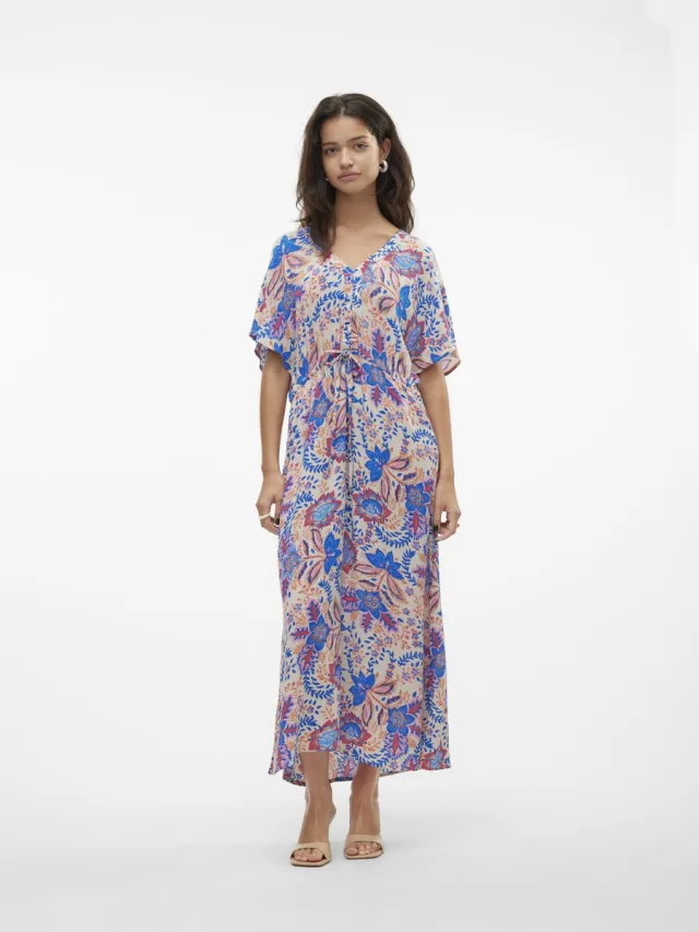 Vero Moda VMMENNY SS 7/8 KAFTAN WVN GA - Dames - Maxi jurken Silver Lining;Hayda