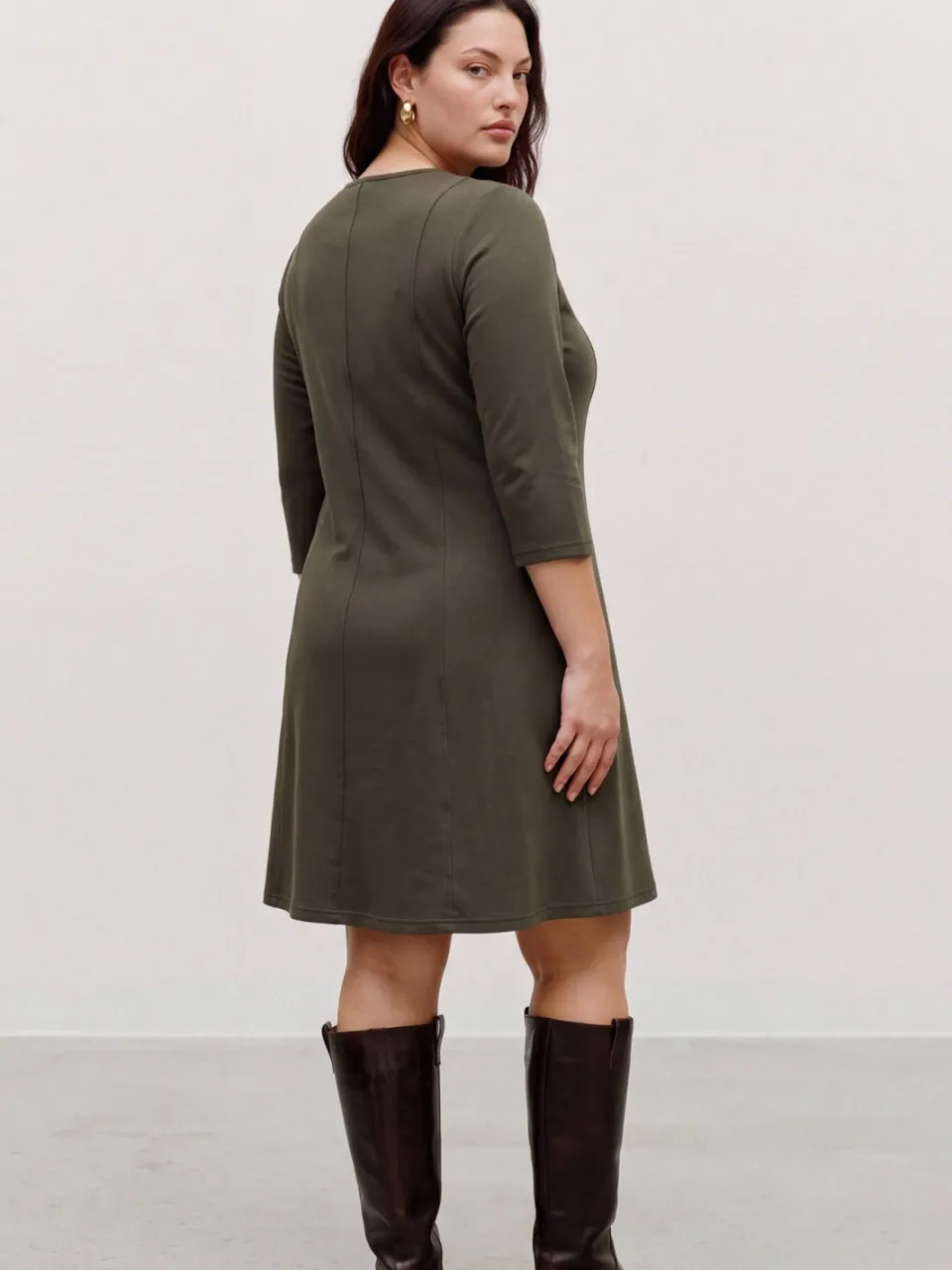 Vero Moda CURVE mini jurk Plus Size - donkergroen, foto 3