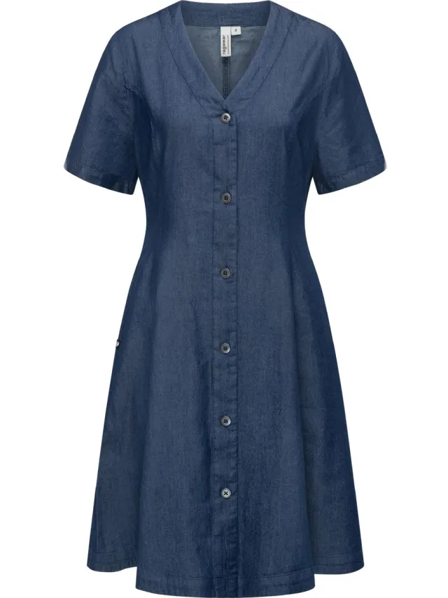 Ragwear Dames zomerjurk donkerblauw denim