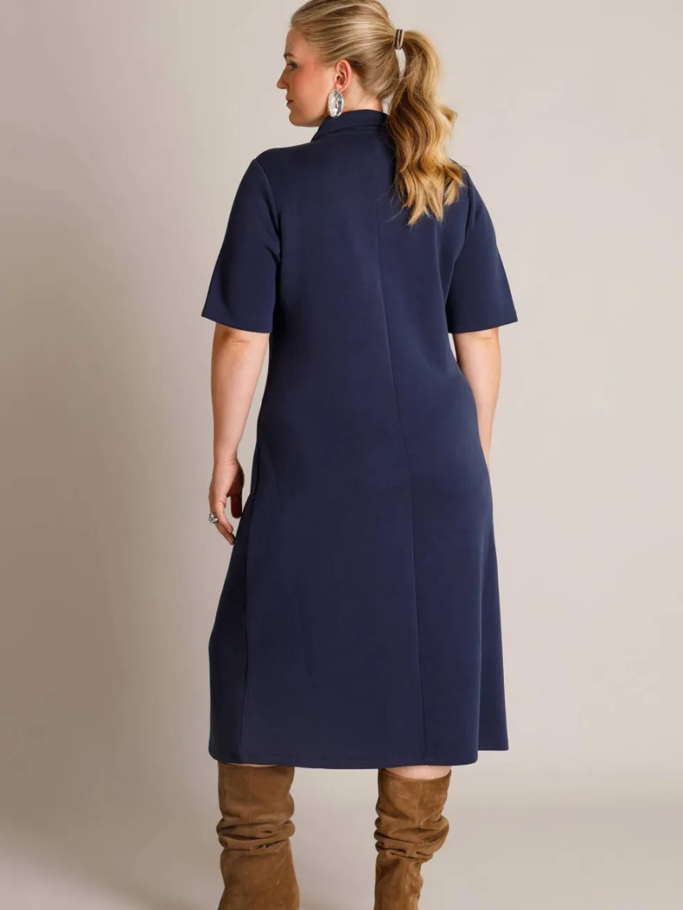 Yest Curve jurk met kraagje Plus Size - donkerblauw, foto 5