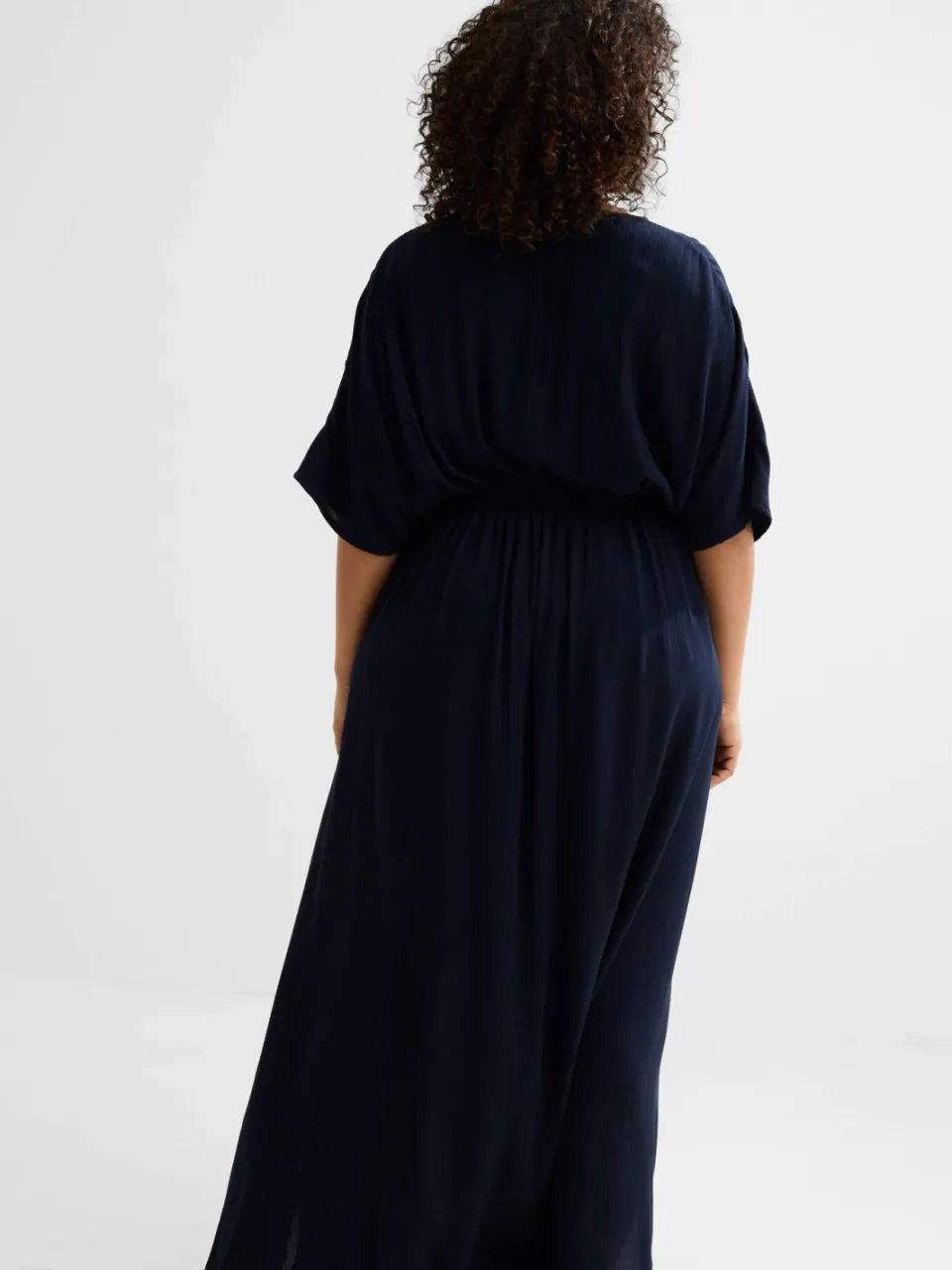 BEACHWAVE Curve crinkle strandjurk donkerblauw, foto 3