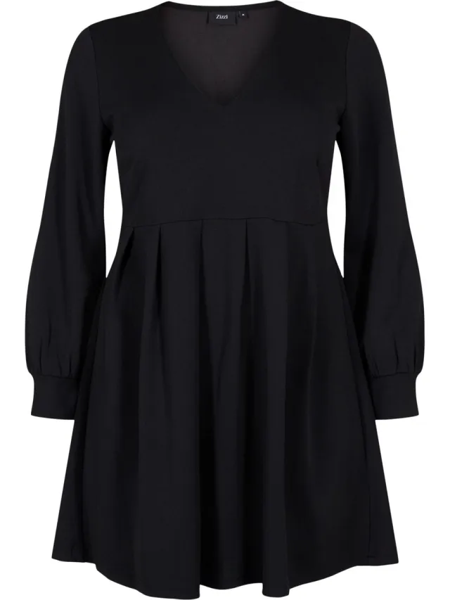 Zizzi VLESLIE, ABK DRESS Dames Jurk - Black - Maat S (42-44) Zwart