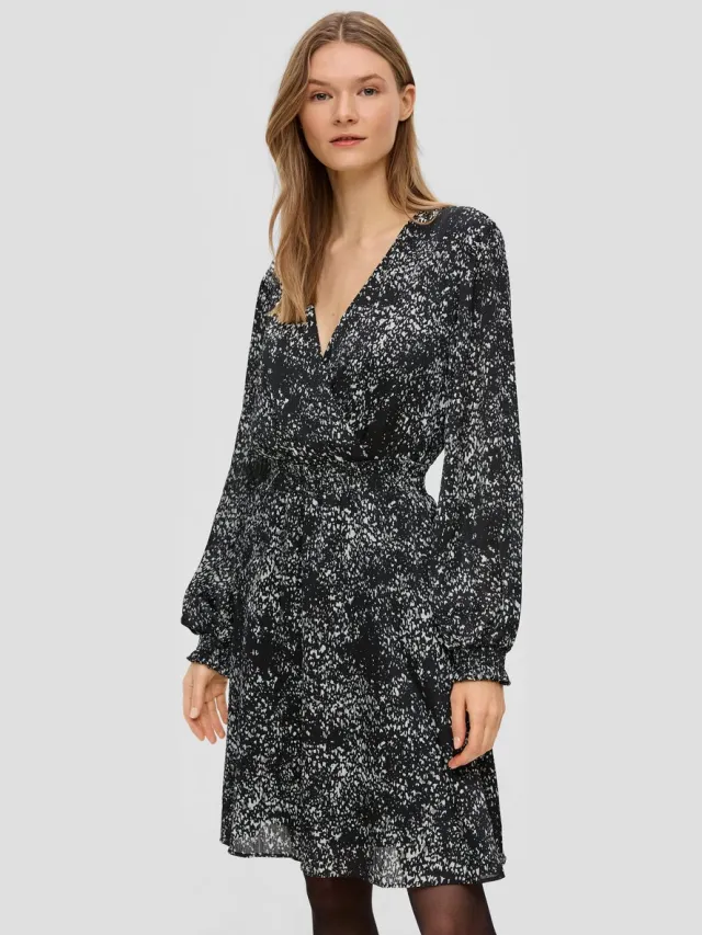 S.Oliver female - Korte jurk met wikkellook zwart