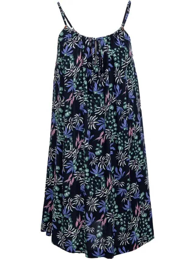 Brunotti Islayne-Print - Jurkje Zwart - Dames - 100% Viscose - Zomerjurk Black