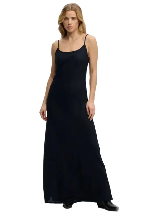 Superdry Bias Cut Maxi Slip Lange Jurk Zonder Mouwen Zwart 2XS Vrouw Black