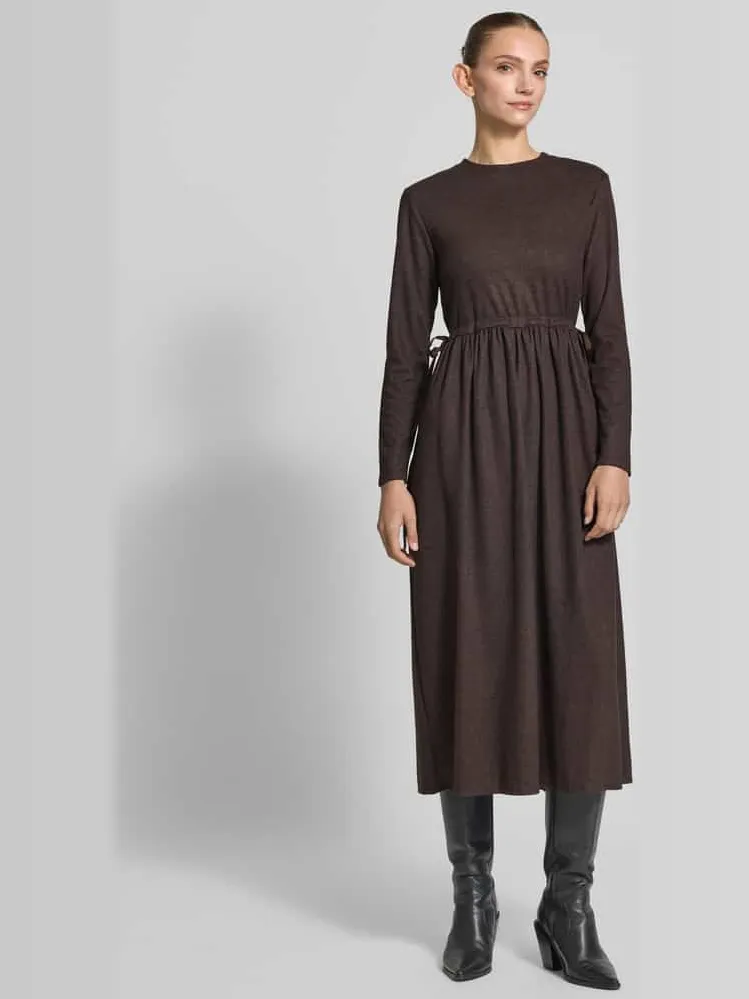 Max Mara fit and flare vrijetijdsjurk van viscosemix model 'VETTURA' Middenbruin