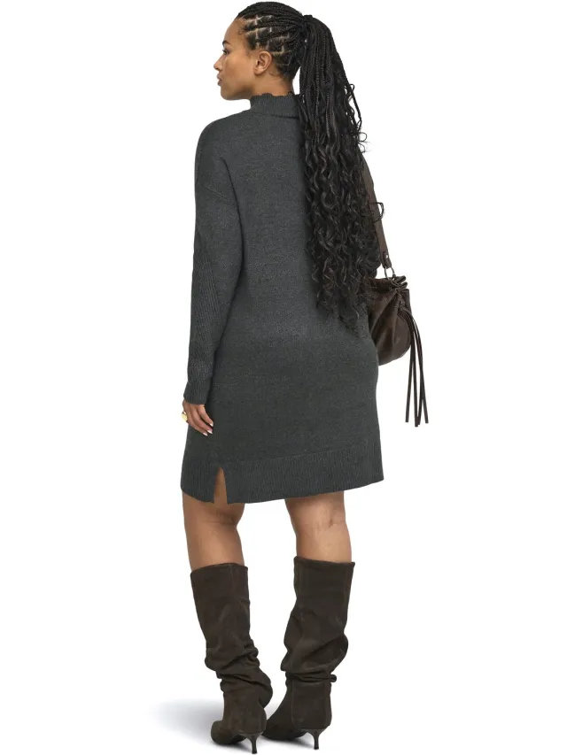 Only Carmakoma CARPRINCESS LS HIGHN DRESS NOOS - Meisjes - Mini jurken Dark Grey Melange