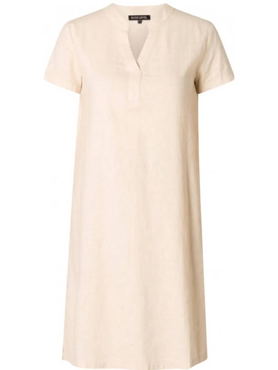 Base Level Curvy linnen jurk Yacinthe beige, foto 2