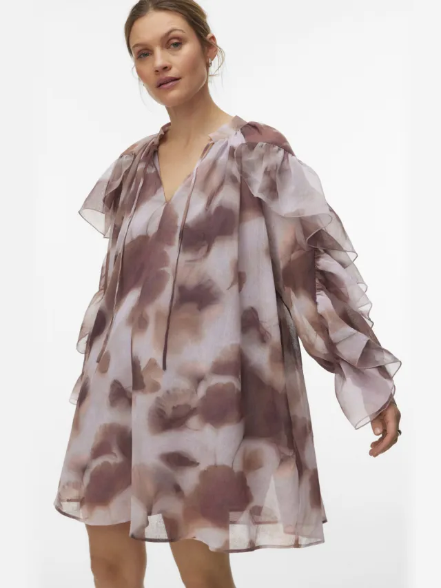 Vero Moda x Noor de Groot A-lijn jurk roze Roze/ecru